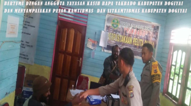 Satuan Binmas Polres Dogiyai Lakukan Sambang di Yayasan Kasih Bapa YAKBADO Kabupaten Dogiyai