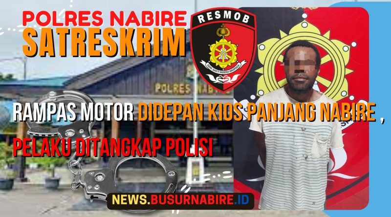 Rampas Motor didepan kios Panjang Nabire , Pelaku Ditangkap Polisi