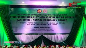 apresiasi atas dukungan Bapak Marthen Douw selaku Anggota Komisi VII DPR RI. Sehingga Kabupaten Nabire mendapatkan AML untuk 1.784 rumah tangga 