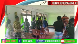 Sebagai wujud rasa syukur kepada Sang Pencipta, anggota Koramil 1705-06/Mapia melaksanakan ibadah Minggu di Gereja GKI Agape Mapia