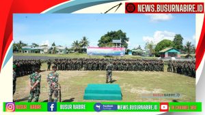 Kepala Staf Korem 173/PVB Pimpin Upacara Penerimaan Satgas Pamtas Kewilayahan Yonif 112/DJ