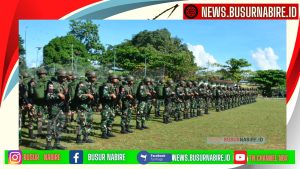 Kepala Staf Korem 173/PVB Pimpin Upacara Penerimaan Satgas Pamtas Kewilayahan Yonif 112/DJ