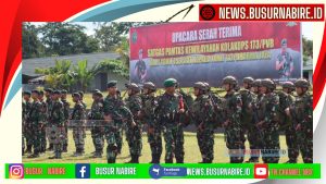 Brigjen Tni Frit W.R. Pelamonia Pimpin Upacara Serah Terima Satgas Pamtas Kewilayahan Yonif 753/Avt Dan Yonif 112/Dj
