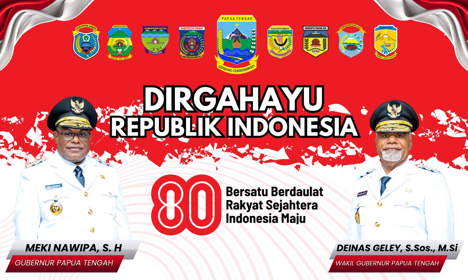 Pemerintah Provinsi Papua Tengah mengucapkan Dirgahayu Republik Indonesia