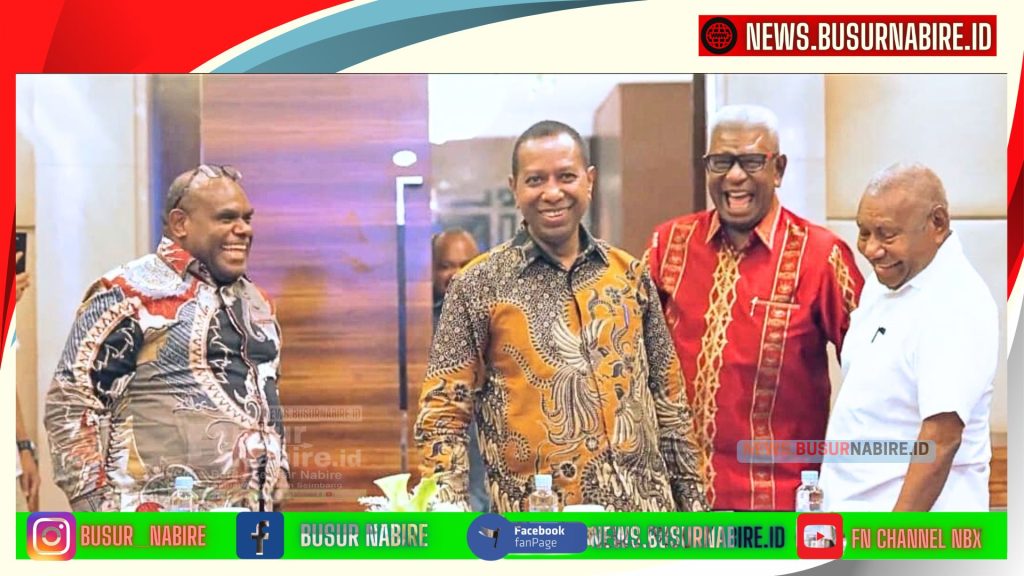 Gubernur Papua Meki Fritz Nawipa, Bupati Papua Selatan Dr. Apolo Safanpo, Bupati Terpilih Mimika Johannes Retop dan Bupati Papua Barat Dominggus Mandacan - Foto: Abeth You