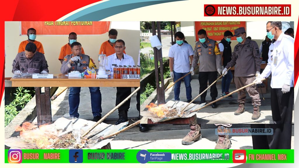 Polres Nabire Ungkap Kasus Narkotika dan Musnahkan Barang Bukti: Ganja, Sabu, dan Miras Oplosan Dibakar dan Dilarutkan
