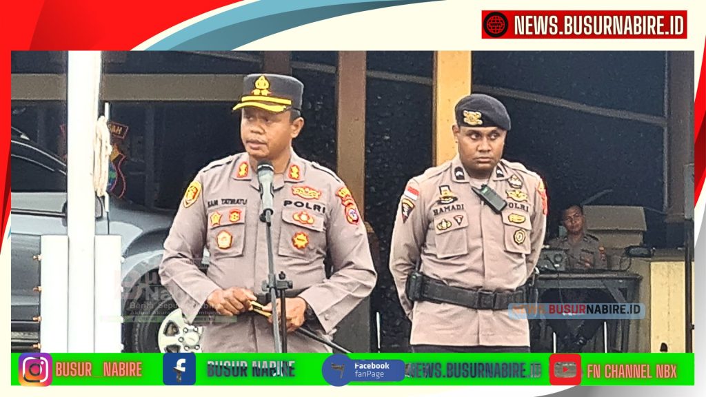 Kapolres AKBP Samuel D. Tatiratu dalam sambutannya mengungkapkan rasa syukur atas keadaan keamanan yang terkendali di Kota Nabire hingga saat ini.