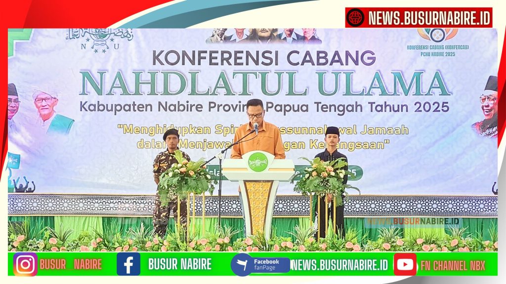 Sambutan Bupati nabire yang di bacakan Staf Ahli bidang administrasi ( Foto: Busur Nabire)