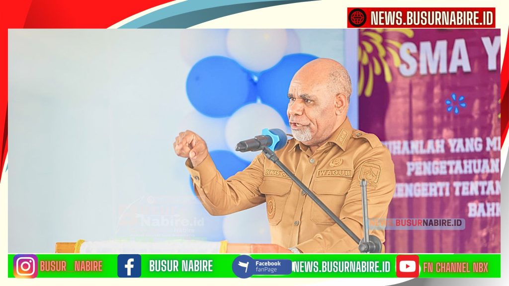 Wakil Gubernur Papua Tengah, Deinas Geley Dalam sambutannya menyampaikan apresiasi tinggi terhadap perjalanan panjang SMA YPK Tabernakel yang telah banyak berkontribusi dalam dunia pendidikan Papua. (Foto: Istimewa)