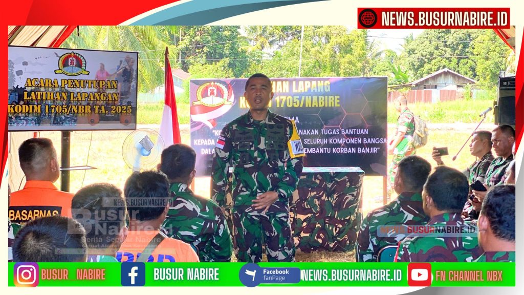 Kasrem 173/PVB Tutup Latihan Lapangan Kodim 1705/Nabire TA 2025: Perkuat Kesiapsiagaan dan Sinergi TNI-Polri-Masyarakat (Foto: BusurNabire)