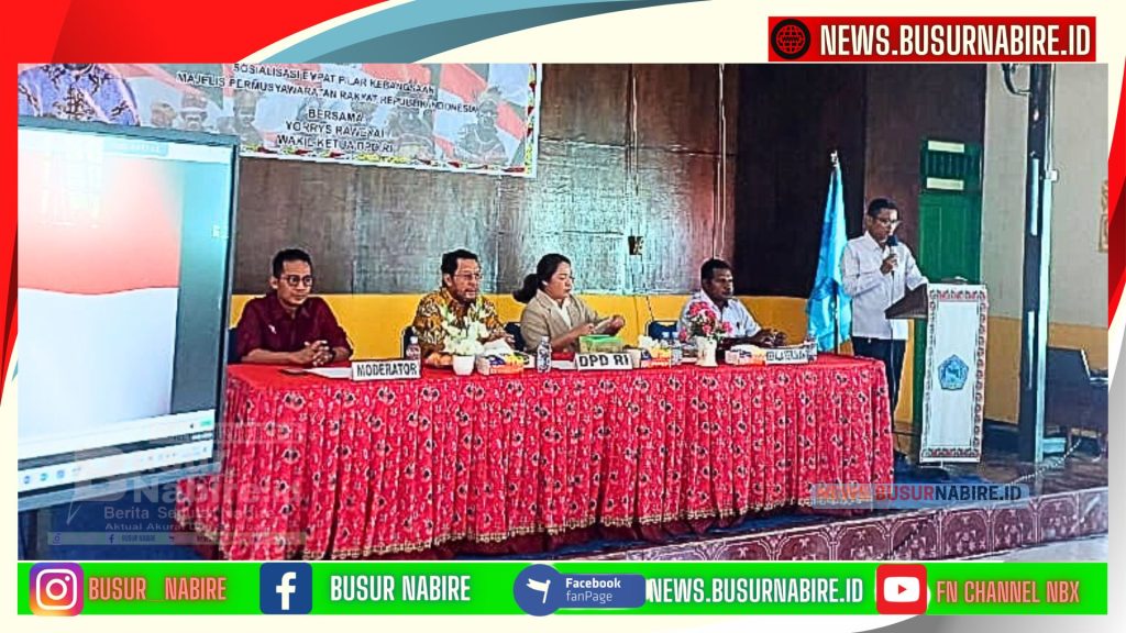 Kegiatan ini dihadiri langsung oleh Wakil Ketua DPD RI, Bapak Yoris Raweyai, bersama Anggota DPD RI, Ibu Lis Tabuni, serta turut hadir Anggota DPR Papua Tengah, Ibu Ningsih Raweyai. (Foto: Busur Nabire)
