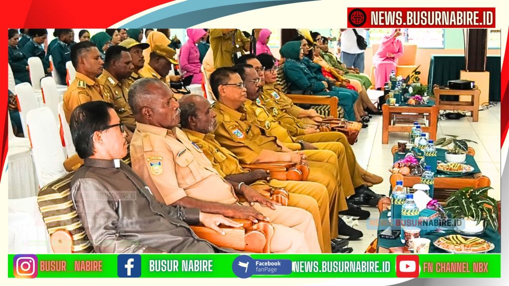 Acara tersebut langsung dipimpin oleh Bupati Nabire Mesak Magai,S.Sos.,M.Si dan dihadiri oleh berbagai unsur penting daerah, termasuk Forkopimda Kabupaten Nabire, tokoh agama, tokoh perempuan, serta para undangan dari berbagai organisasi wanita di Papua Tengah (Foto: Busur Nabire)