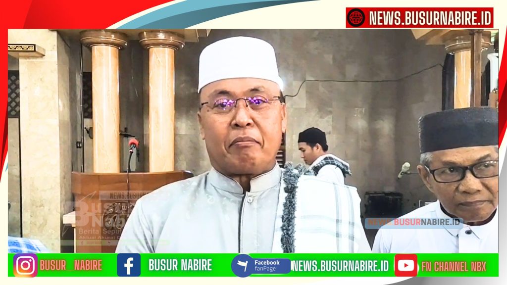 Dalam keterangannya kepada awak media, Wakil Bupati Nabire Burhanuddin Pawennari mengungkapkan rasa syukur atas pelaksanaan Sholat Idul Adha yang berlangsung khusyuk dan tertib di seluruh masjid di Kabupaten Nabire. (Foto: Busur Nabire)