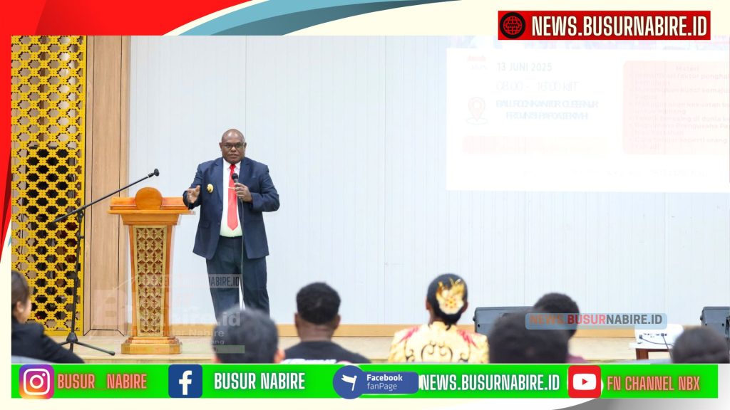 Gubernur Meki Nawipa hadir menyampaikan sambutan inspiratif di hadapan ratusan peserta (Foto: Humas Pemprov Papua tengah)