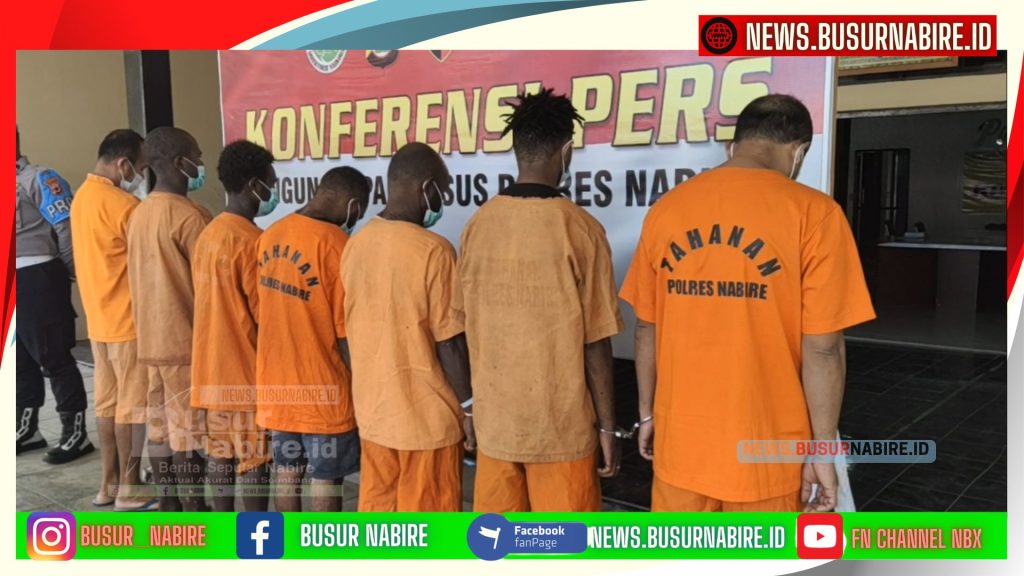 Tujuh tersangka yang berhasil diamankan dari beberapa kasus (Foto: Busur Nabire)