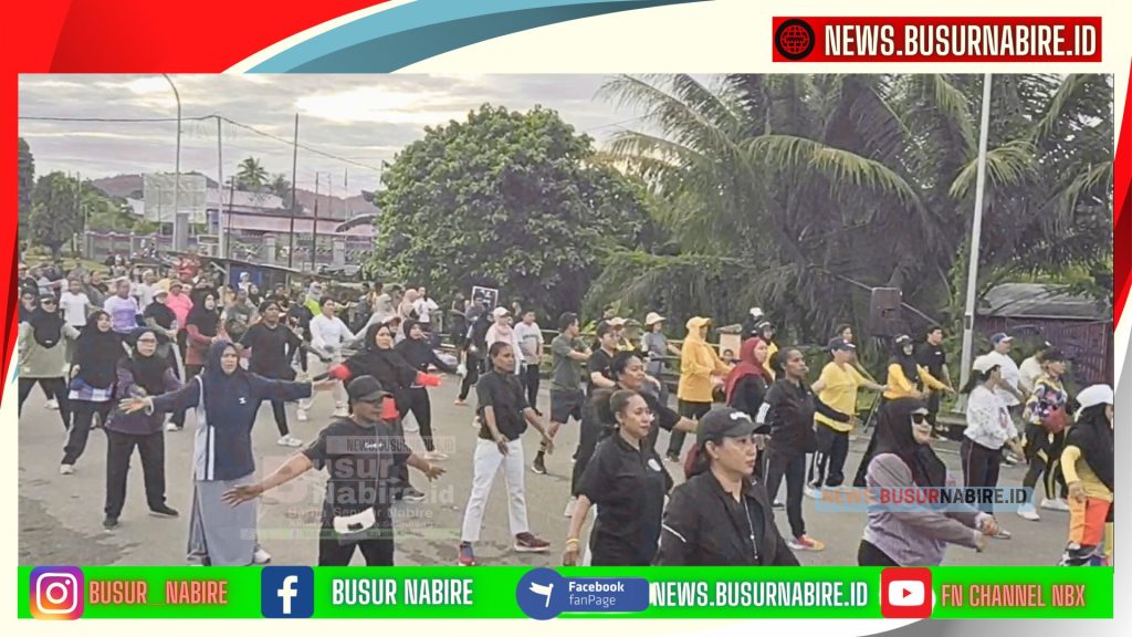 Car Free Day warga mengikuti senam bersama yang diiringi alunan musik semangat. (Foto: Busur Nabire)