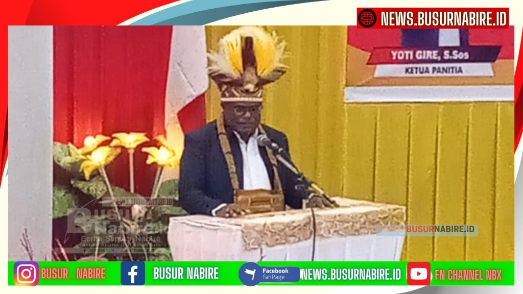 Gubernur Papua Tengah, Meki F. Nawipa, SH, secara resmi membuka Rapat Kerja Provinsi (RAKERPROV) I Komite Olahraga Nasional Indonesia (KONI) Papua Tengah Tahun 2025 (Foto: Busur Nabire)