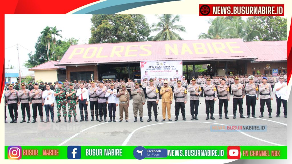 Foto Bersama Usai Pelaksanaan Apel Gabungan Gelar Pasukan Operasi Patuh Noken 2025 (Foto: Busur Nabire)