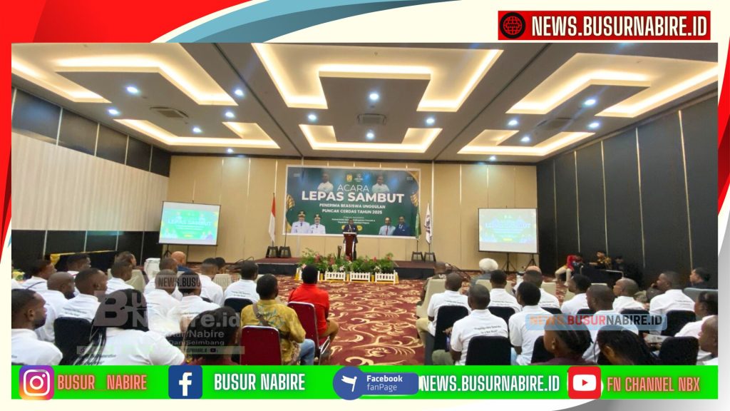 pelepasan 66 mahasiswa yang lolos beasiswa luar negeri. (Foto: Busur Nabire)