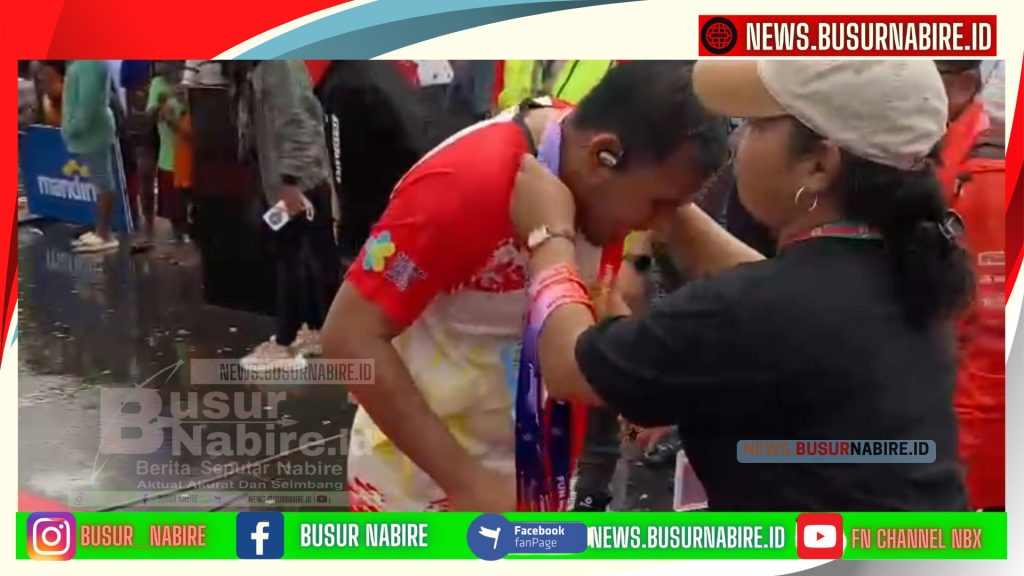 Khairil Amrillah akhirnya finis  Fun Run Harlah ke-3 Papua Tengah (Foto: Istimewa)