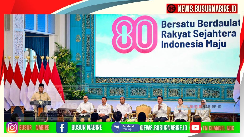 Presiden Prabowo Subianto secara resmi meluncurkan tema dan logo peringatan Hari Ulang Tahun (HUT) ke-80 Kemerdekaan Republik Indonesia (RI) (Foto: Istimewa)
