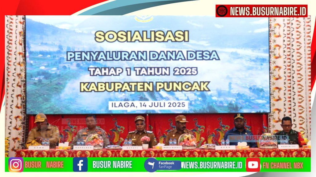 Kegiatan strategis ini dihadiri oleh sejumlah pejabat penting Kabupaten Puncak, di antaranya Bupati Puncak Elvis Tabuni, S.E., M.M, Wakil Bupati Naftali Akawal, S.E., Plt. Sekda Nenu Tabuni, S.Sos., Ketua Komisi A DPRK Denilson Wonda, Dandim 1717/Puncak Letkol Inf. Himawan, serta para Kepala Distrik dan Kepala Desa se-Kabupaten Puncak. (Foto:  Humas Polres Puncak)