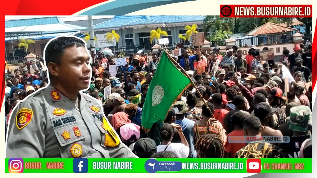 Kapolres Nabire AKBP Samuel D. Tatiratu, S.I.K., menyampaikan apresiasi tinggi kepada seluruh elemen yang telah berkontribusi menjaga situasi tetap kondusif. (Foto: Busur Nabire)