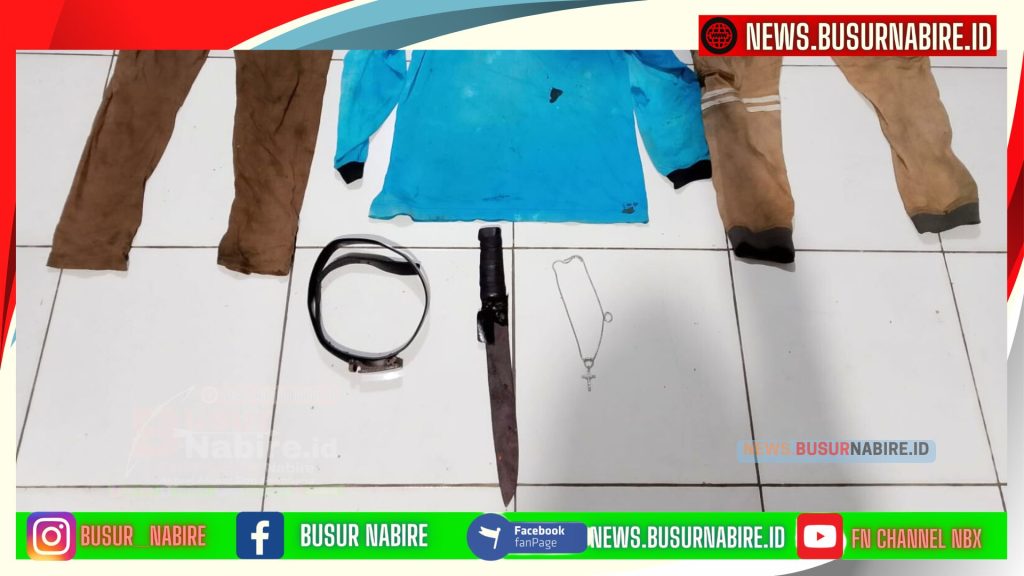 Sedangkan Barang Bukti yang ditemukan di TKP (Foto: Busur Nabire)