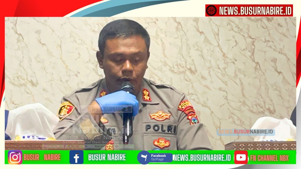 Kapolres Nabire AKBP Samuel D. Tatiratu, SIK, menyampaikan bahwa penutupan ini berdampak pada perubahan arus lalu lintas, khususnya bagi warga dari Waroki dan Kalibobo menuju pusat kota. (Foto: Busur Nabire)
