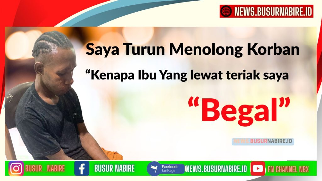 Sempat Diteriaki Begal: Penolong Ceritakan Kronologi di Depan Den Zipur Nabire (Foto: Istimewa)