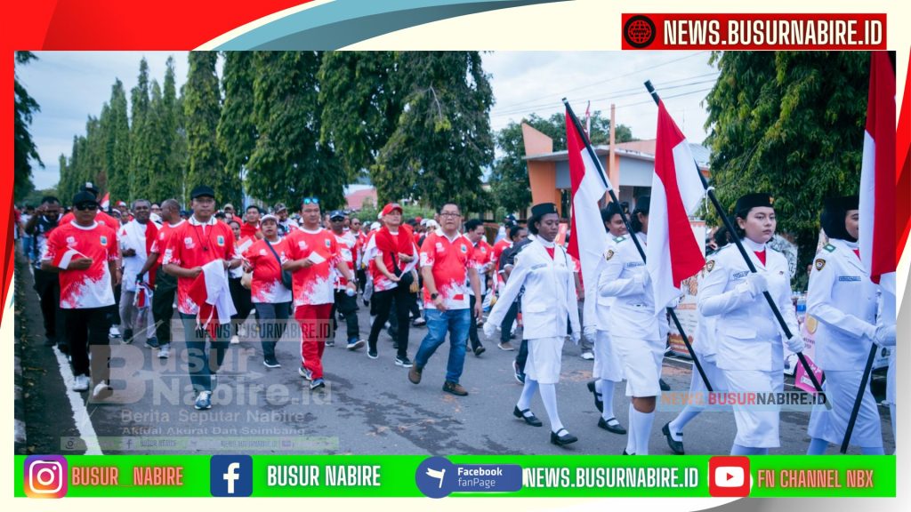 Jalan Santai & Senam Massal Warnai Pencanangan Gerakan Pembagian Bendera 10 Juta di Papua Tengah (foto: Humas Pemprov Papua Tengah)