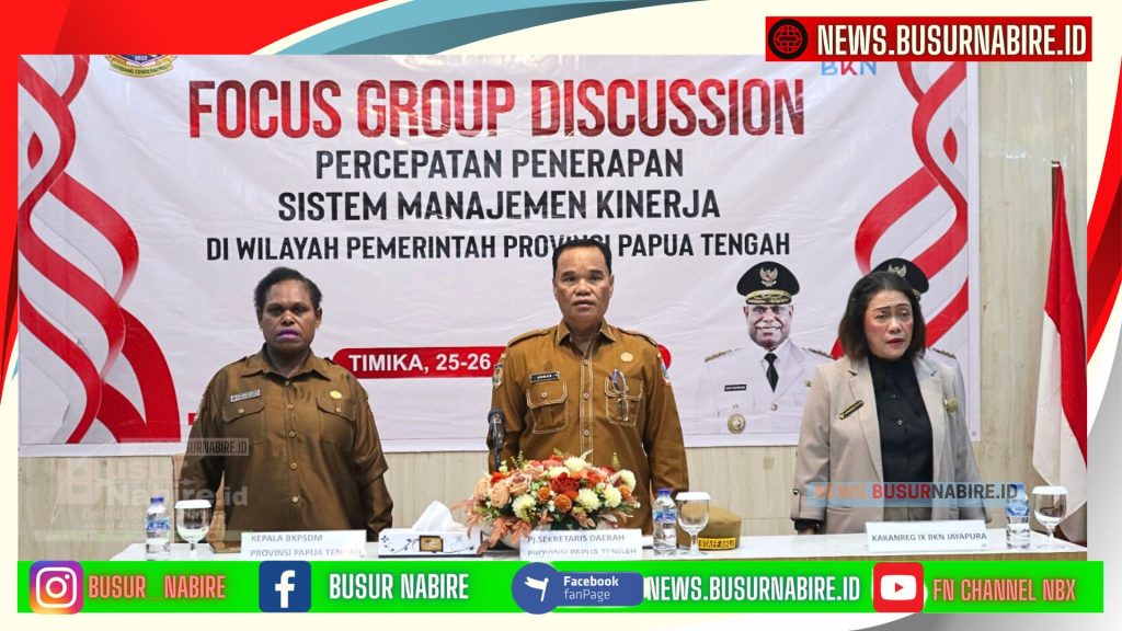 Gubernur Papua Tengah, Meki Nawipa, melalui Staf Ahli Bidang Kemasyarakatan, SDM, dan Pengembangan Otsus, Ukkas, resmi membuka kegiatan Focus Group Discussion (FGD) (Foto: Humas BKPSDM Papua Tengah)