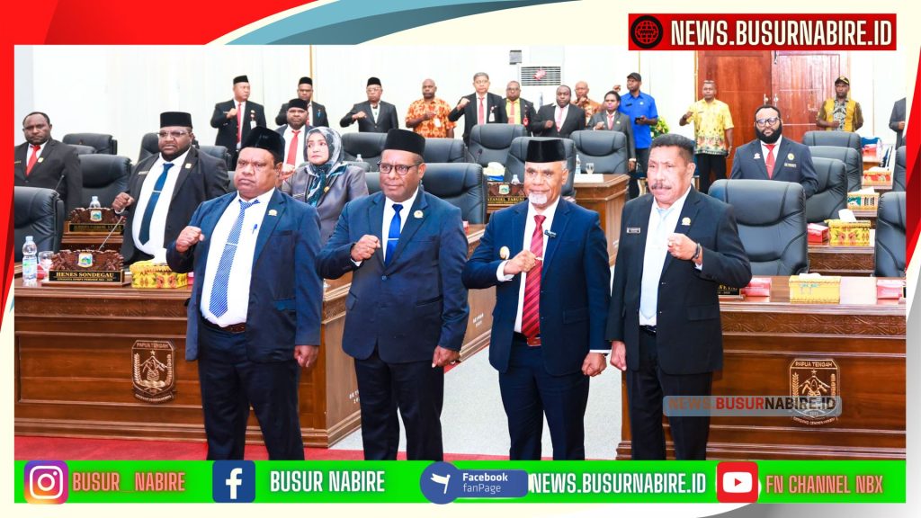 Deinas Geley Hadiri Sidang Paripurna DPR Papua Tengah APBD Rp4,2 Triliun dan 3 Ranperdasi Disorot! (foto: Humas Pemprov)