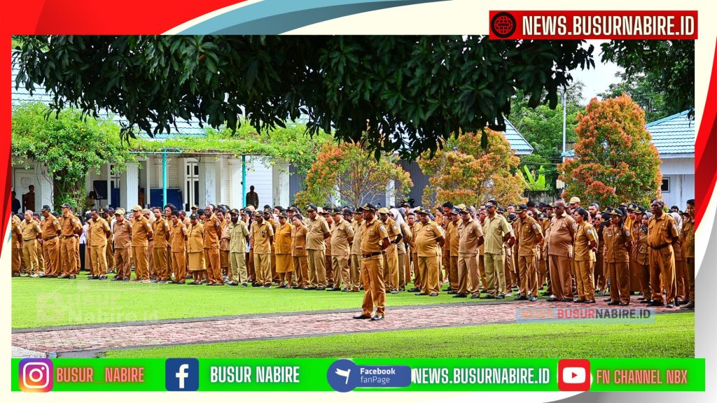 Apel Gabungan Awal Bulan September yang berlangsung di Lapangan Kantor Bupati Nabire (Foto: Humas pemda Nabire)