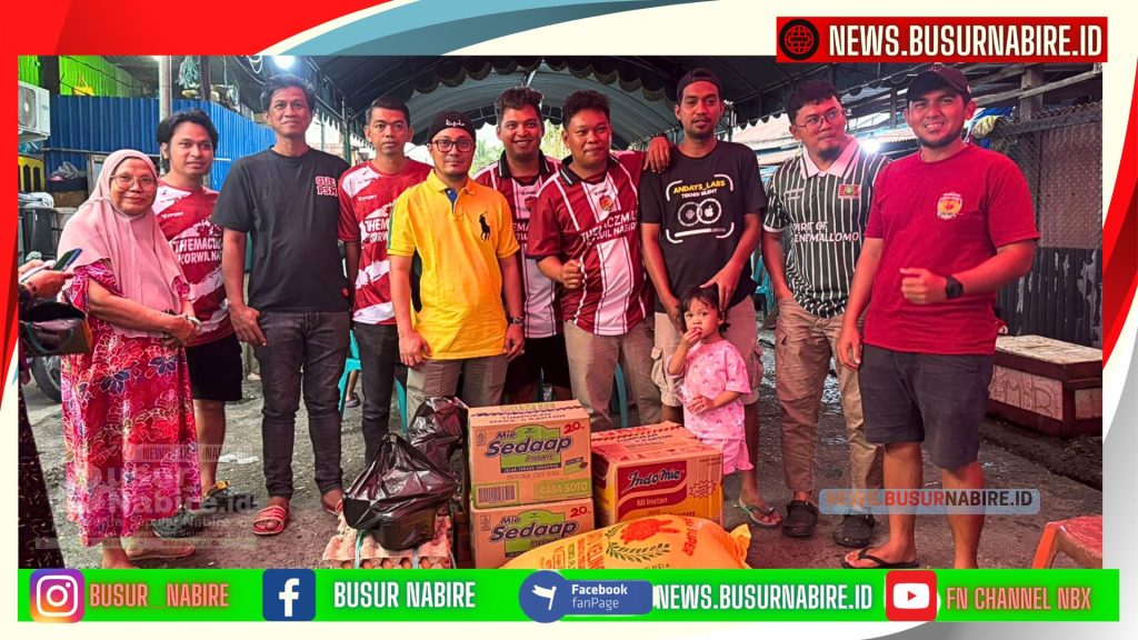 The Maczman Nabire Gelar Bakti Sosial, Salurkan Bantuan untuk Korban Kebakaran Smoker Pantai (Foto: Busur Nabire)