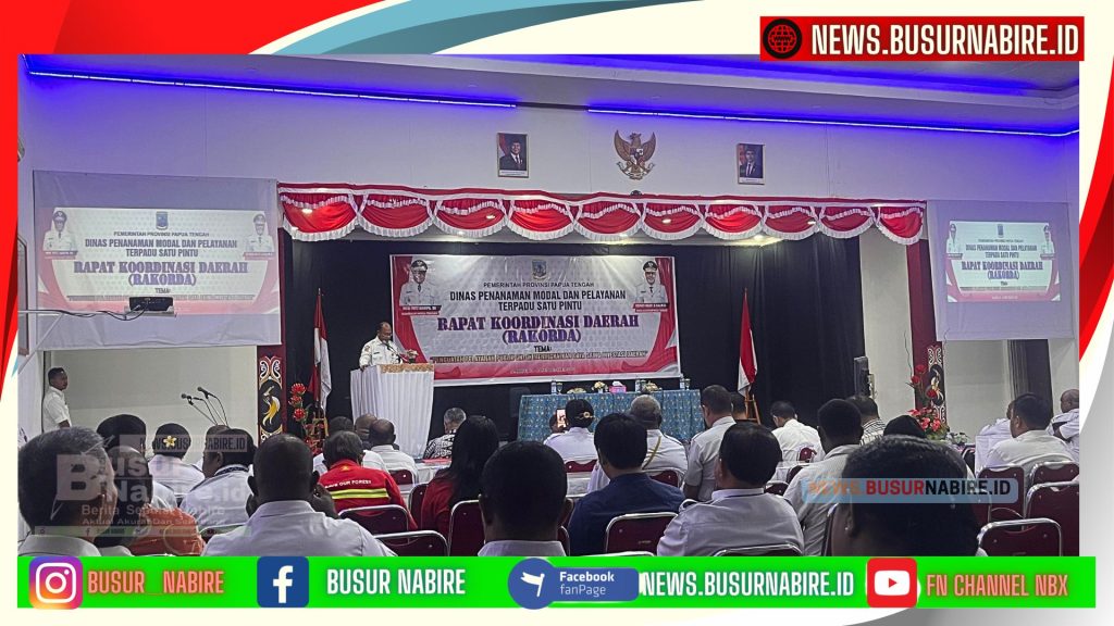 Herman Kayame Buka Rakorda Papua Tengah 2025, Tekankan Penguatan Pelayanan Publik untuk Daya Saing Investasi (Foto: Busur Nabire)