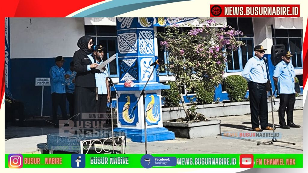 Dalam kesempatan tersebut, Kepala LPP RRI Nabire Surya S. Thalib, S.AP., M.Si. membacakan sambutan Direktur Utama LPP RRI, I Hendrasmo, (Foto: Busur Nabire)