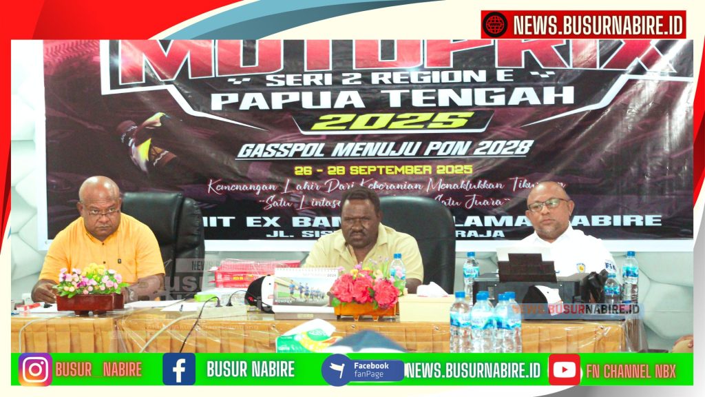 Ketua panitia pelaksana, Emanuel Bagou You, (Foto: Ditengah) menyampaikan bahwa putaran kedua Kejurnas Motoprix ini akan menjadi momentum bersejarah bagi Papua Tengah. (Foto: BusurNabire)