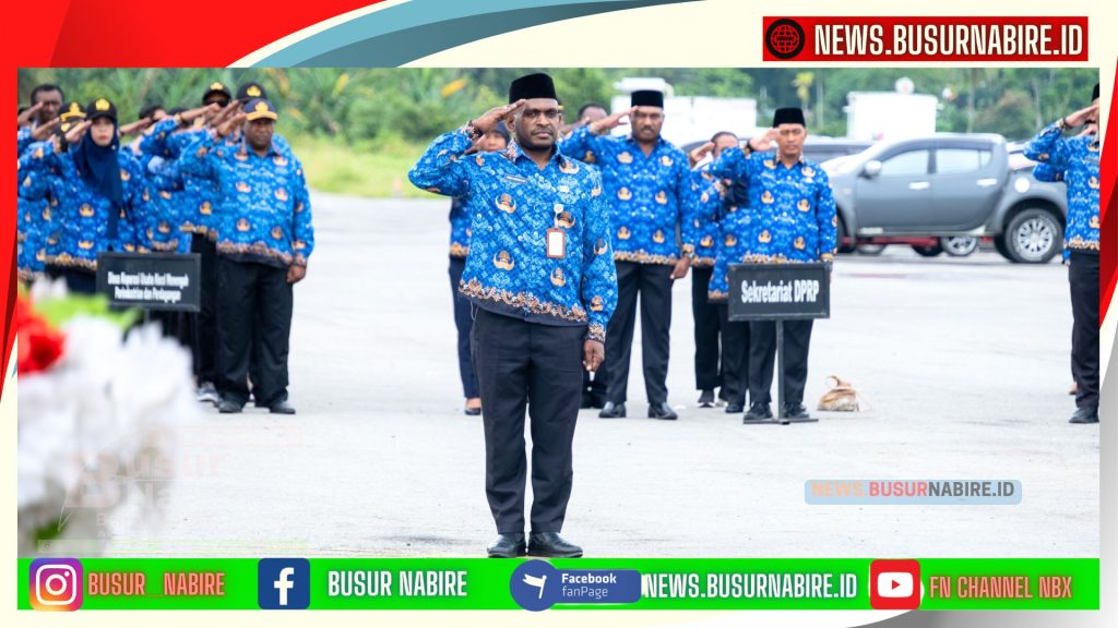  Gubernur Nawipa menegaskan kembali komitmen ASN untuk bekerja dengan disiplin, hadir tepat waktu, serta berorientasi penuh pada kepentingan rakyat (Foto: Humas Pemprov)