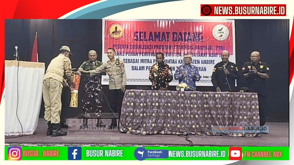 Kegiatan sosialisasi PSN ini resmi dibuka oleh perwakilan Kodim 1705 Nabire, didampingi perwakilan Polres Nabire serta Kejaksaan Negeri Nabire. (Foto: Busur Nabire)