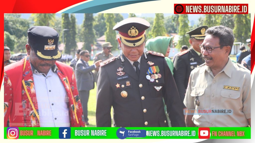 Kapolres NAbire Usai mengikuti Upacar HUT TNI ke 80 (Foto: Busur Nabire)