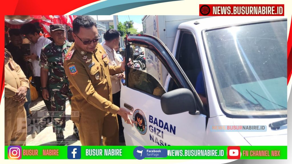 Wakil Bupati Nabire H.Burhanuddin Pawennari meresmikan Dapur SPPG Siriwini 01 dan beroperasinya mobil operasional MBG (Foto: Busur Nabire)