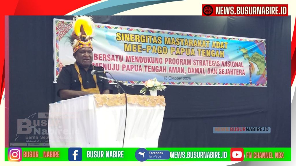 Ketua Dewan Adat Meepago Papua Tengah, Wolter Belau, S.IP (Foto: Busur Nabire)
