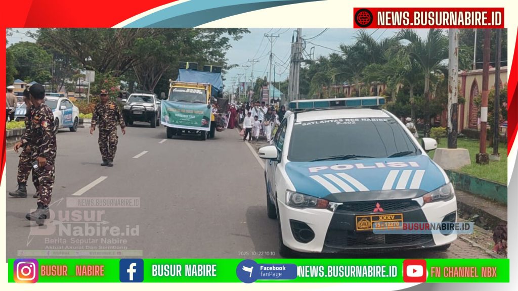 Polantas Menyapa Polres Nabire Kawal Ribuan Santri di Hari Santri Nasional 2025 Papua Tengah (Foto: Busur Nabire)