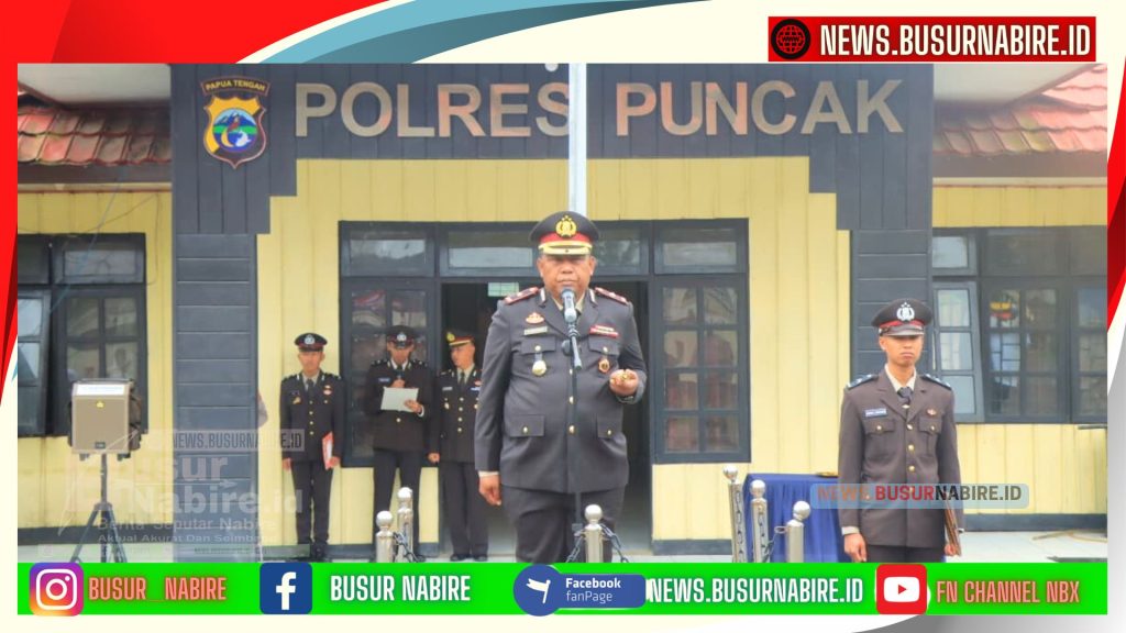 Sebagai Inspektur Upacara, Kapolres Puncak Kompol Mardi Marpaung, S.Sos (Foto: Humas Polres Puncak)