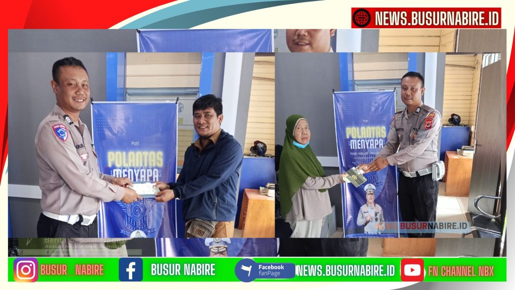 Satlantas Polres Nabire Tingkatkan Pelayanan Publik Lewat Program Polantas Menyapa (Foto: BusurNabire)