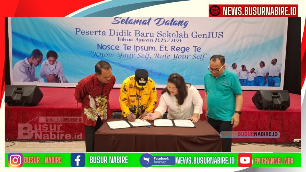 Kerja sama antara Pemerintah Kabupaten Intan Jaya dan Sekolah GenIUS (Foto: Busur Nabire)