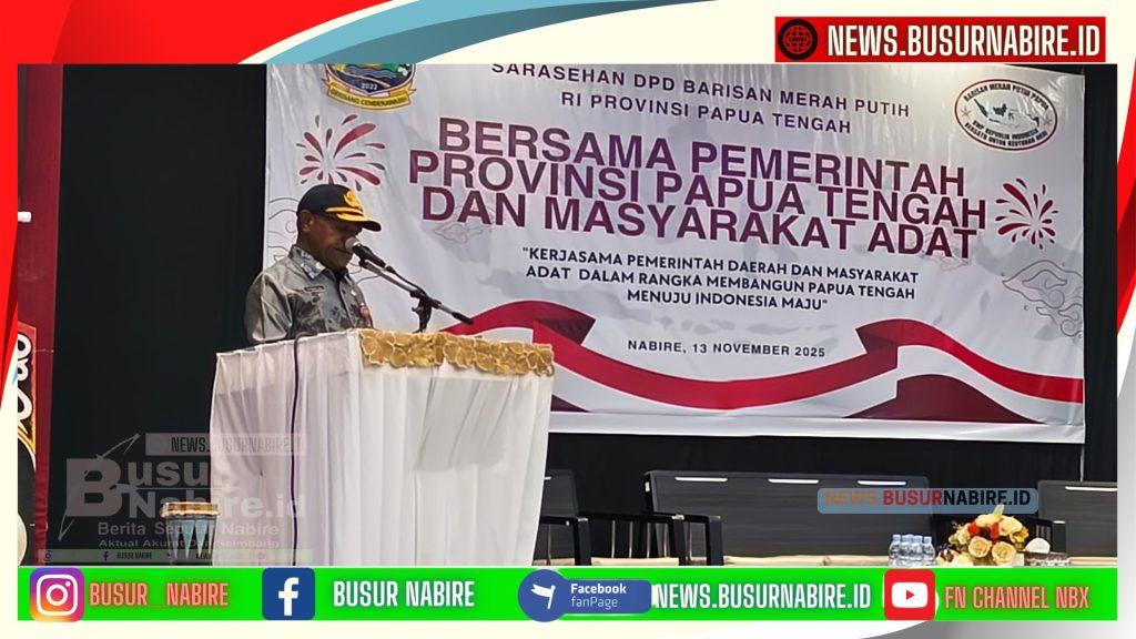 Mewakili Gubernur, Yohanes You Resmikan Sarasehan Barisan Merah Putih Papua Tengah (Foto: Busur Nabire)