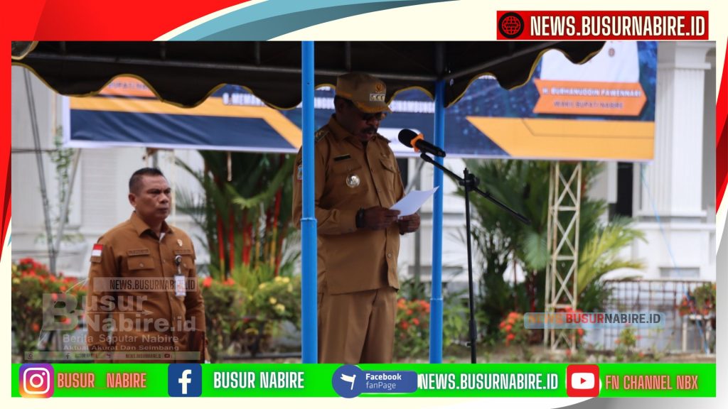 Apel Gabungan Awal Bulan, Bupati Mesak Magai Tekankan Disiplin dan Loyalitas ASN Nabire (Foto: Istimewa)