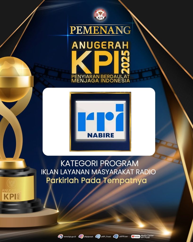 Prestasi Nasional! Surya Thalib Antar RRI Nabire Raih Anugerah KPI 2025 Bergengsi (Foto: Istimewa)